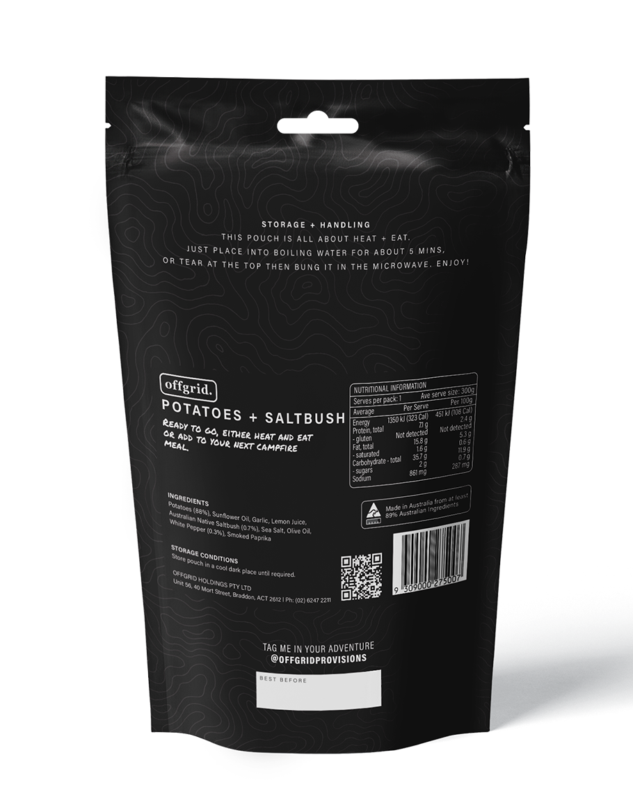 Offgrid potatoes & saltbush | heat & eat meal