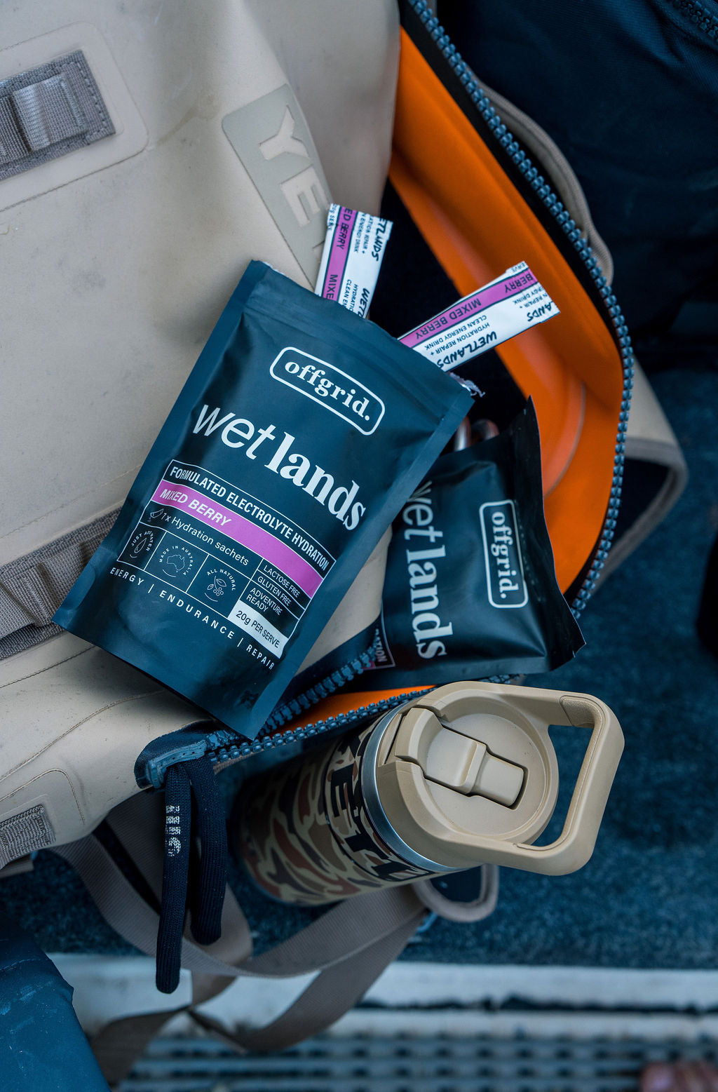 Offgrid wetlands formulated hydration drink sachets - mixed berry flavour