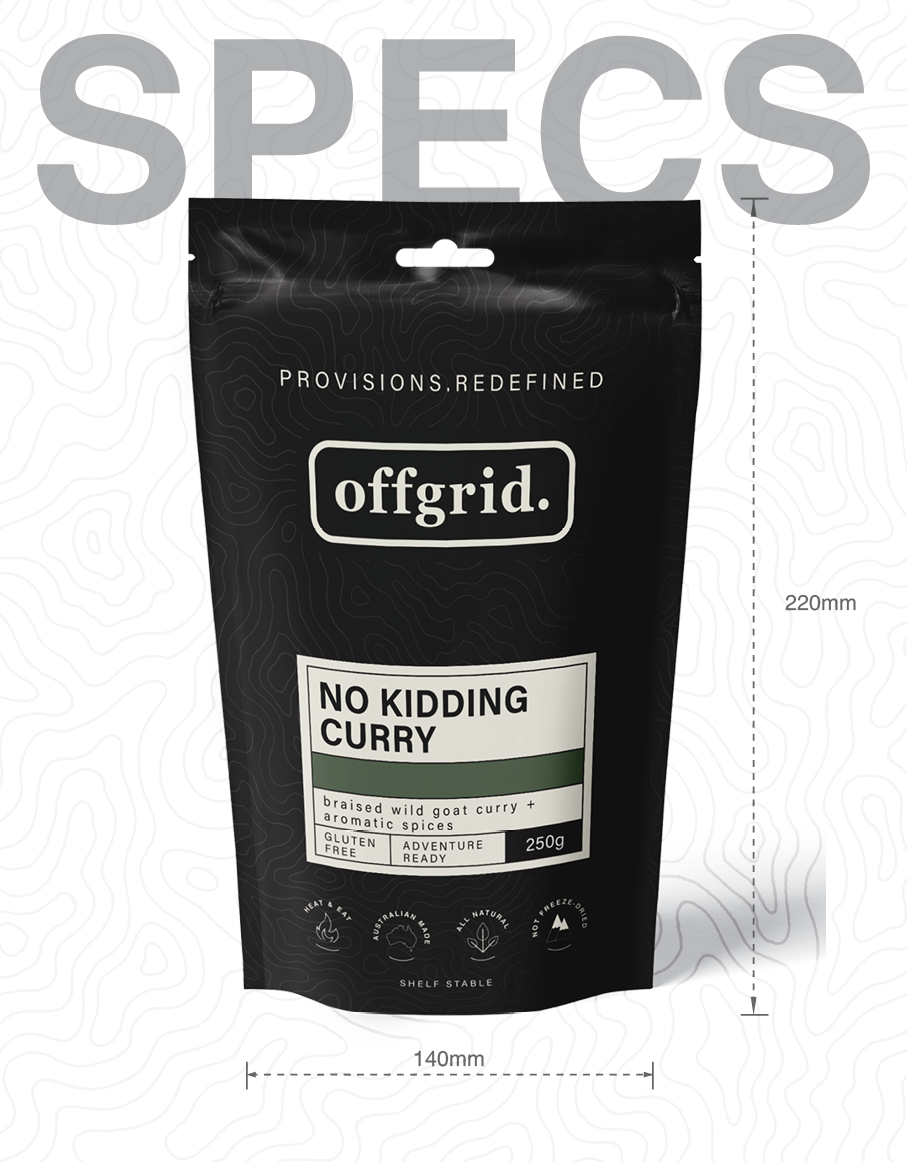 Offgrid no kidding curry heat & eat meal - 250gr