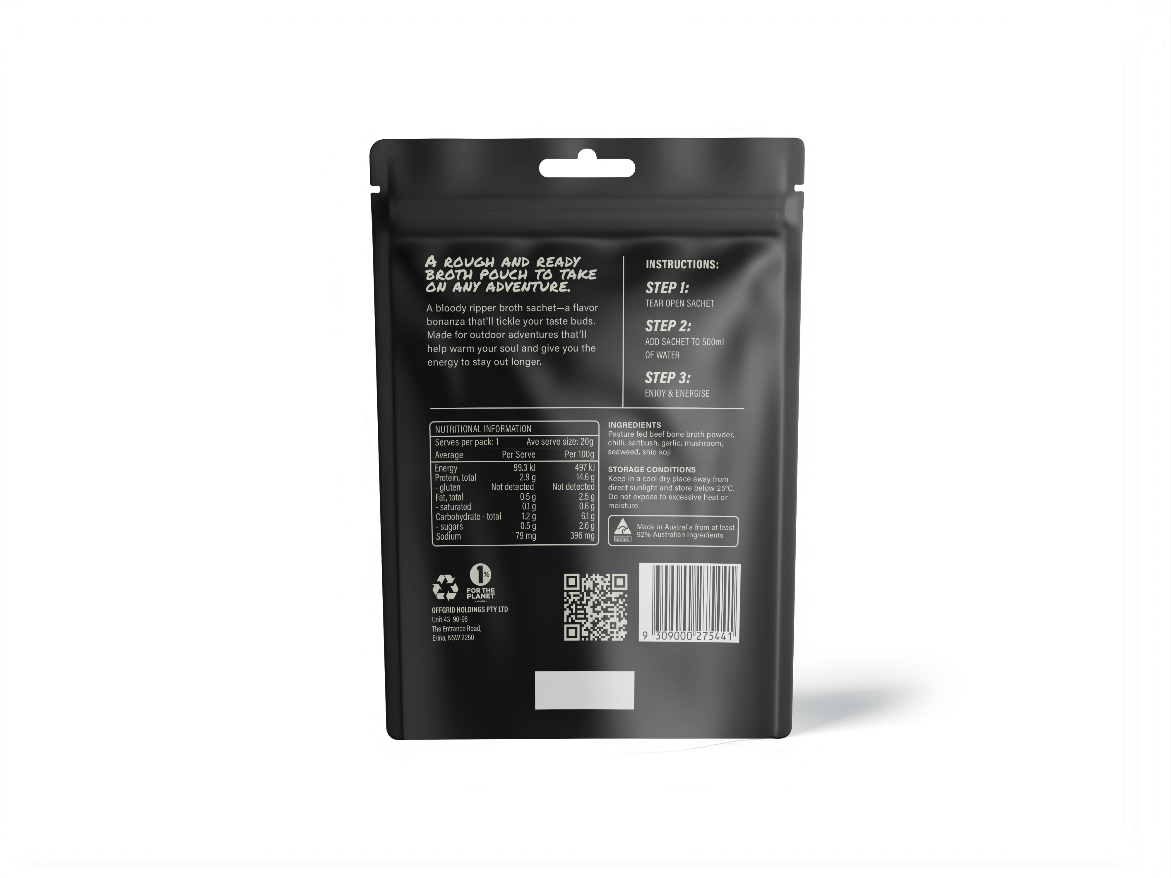 Offgrid sandover nutrient rich broth powder sachets