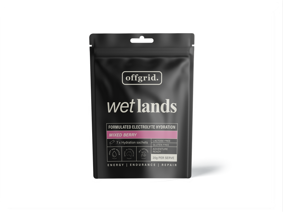 Offgrid wetlands formulated hydration drink sachets - mixed berry flavour