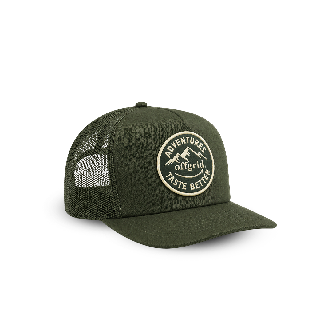 Forest green Offgrid logo snapback trucker