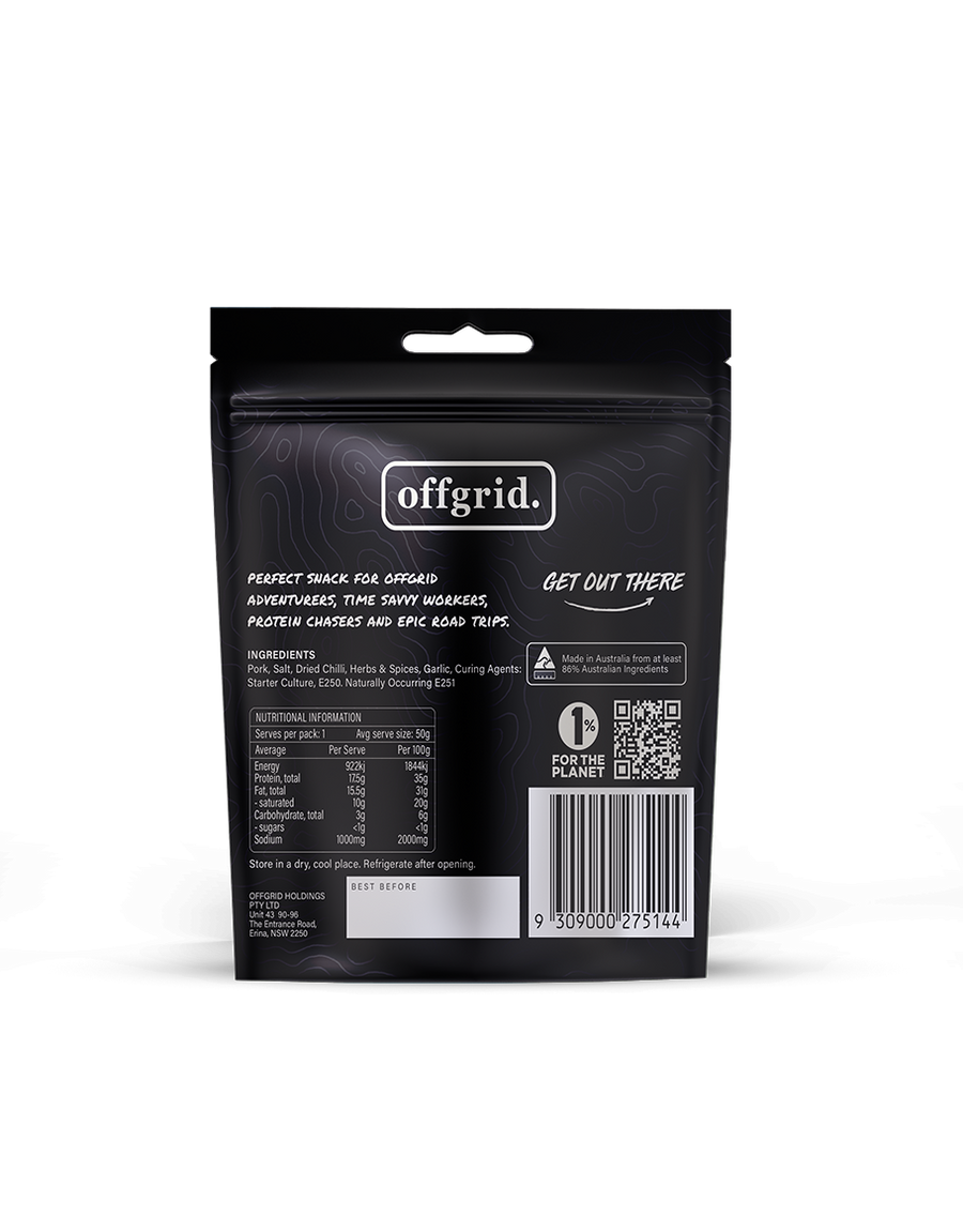 Offgrid wood smoked firesticks chilli