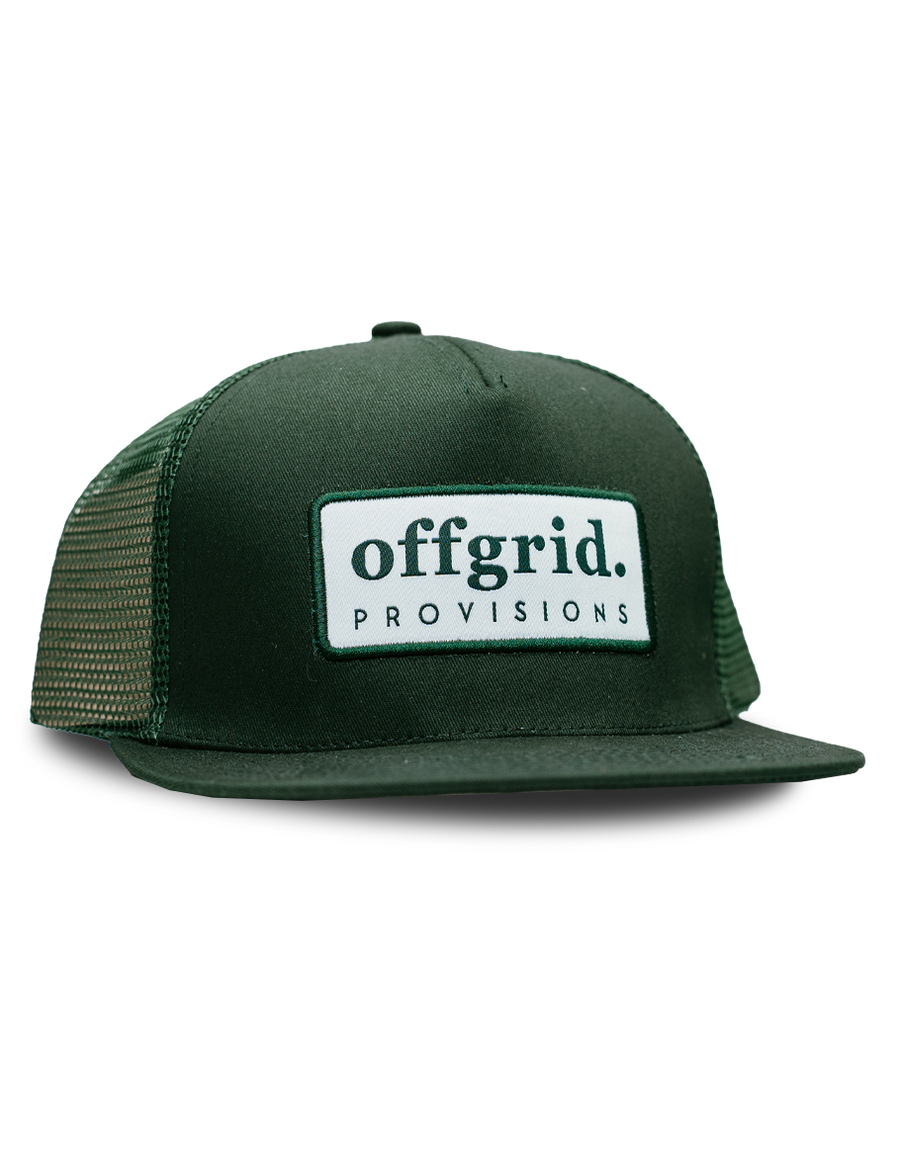 Offgrid forest green snapback trucker