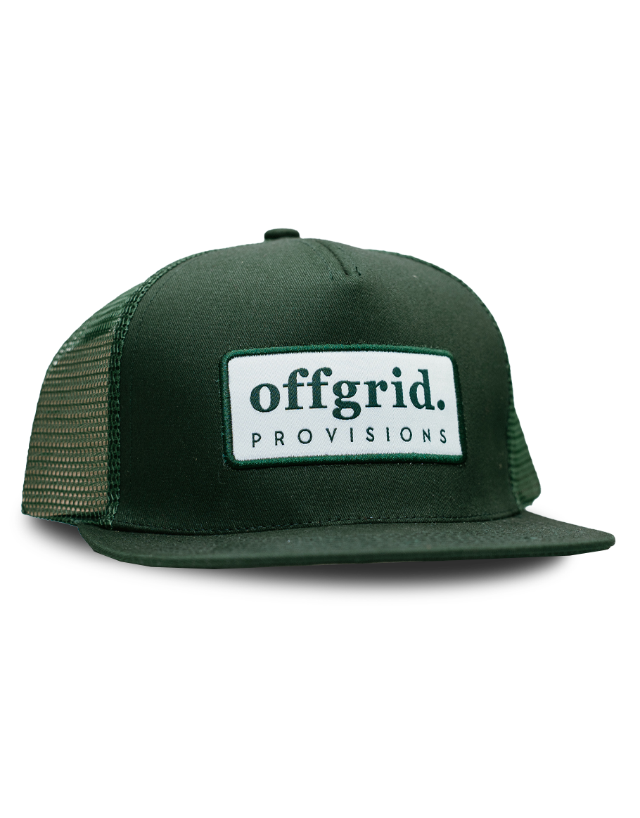 Offgrid forest green snapback trucker