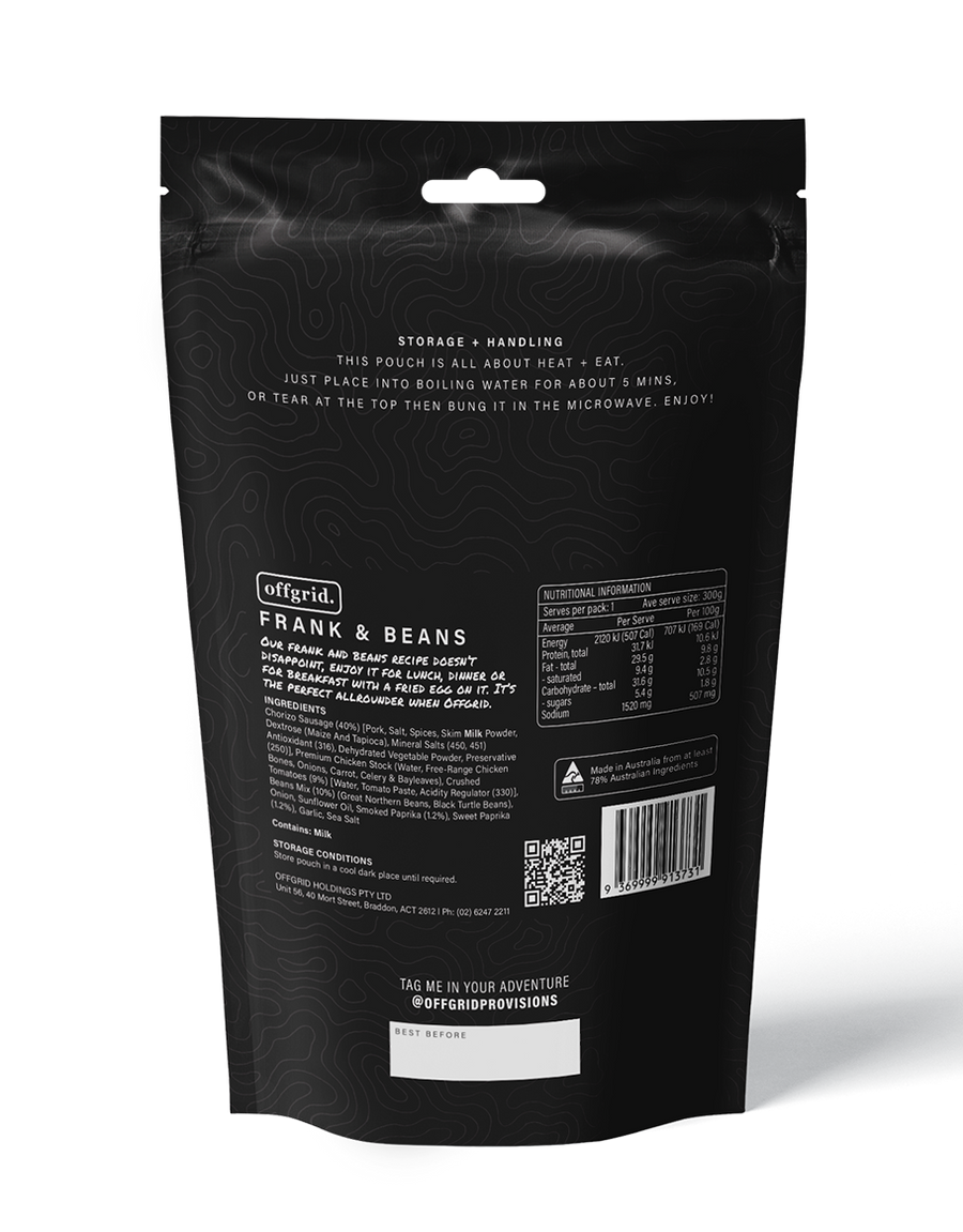 Offgrid frank & beans heat & eat meal - 300gr